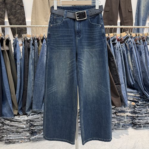 2026秋款YAK JEANS阿里莎莎87820无弹牛仔裤女水洗宽松直筒牛仔裤