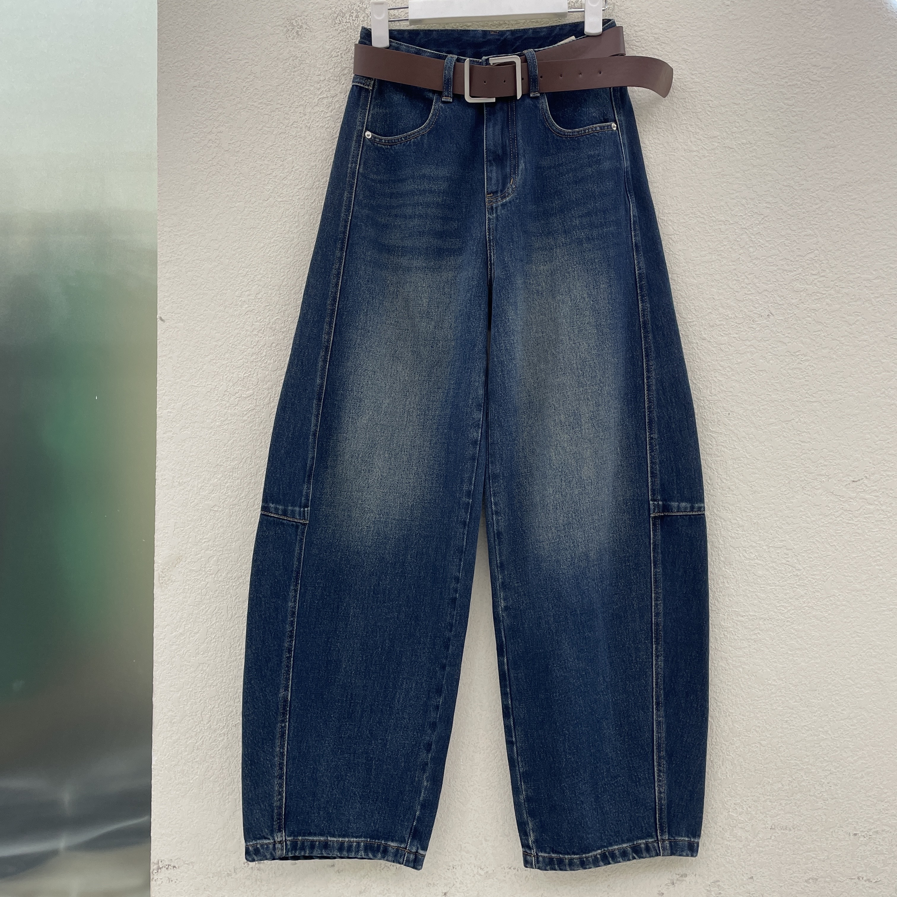 2025Jeans佐拿 芭度玄风60787秋款宽松无弹牛仔弯刀裤女阔腿裤