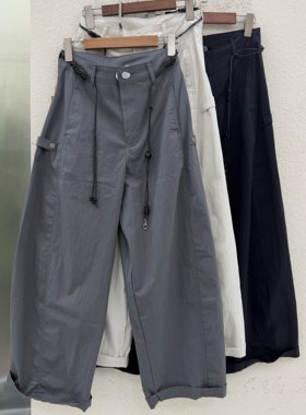 Jeans韩酷莱66563 夏款高腰显瘦宽松薄料休闲气球裤女弯刀梧桐裤