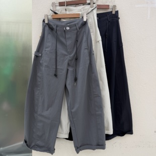 Jeans韩酷莱66563 夏款高腰显瘦宽松薄料休闲气球裤女弯刀梧桐裤