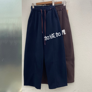 女运动卫裤 松紧腰显瘦加绒加厚休闲弯刀裤 倩小妞19101冬韩版 佑度