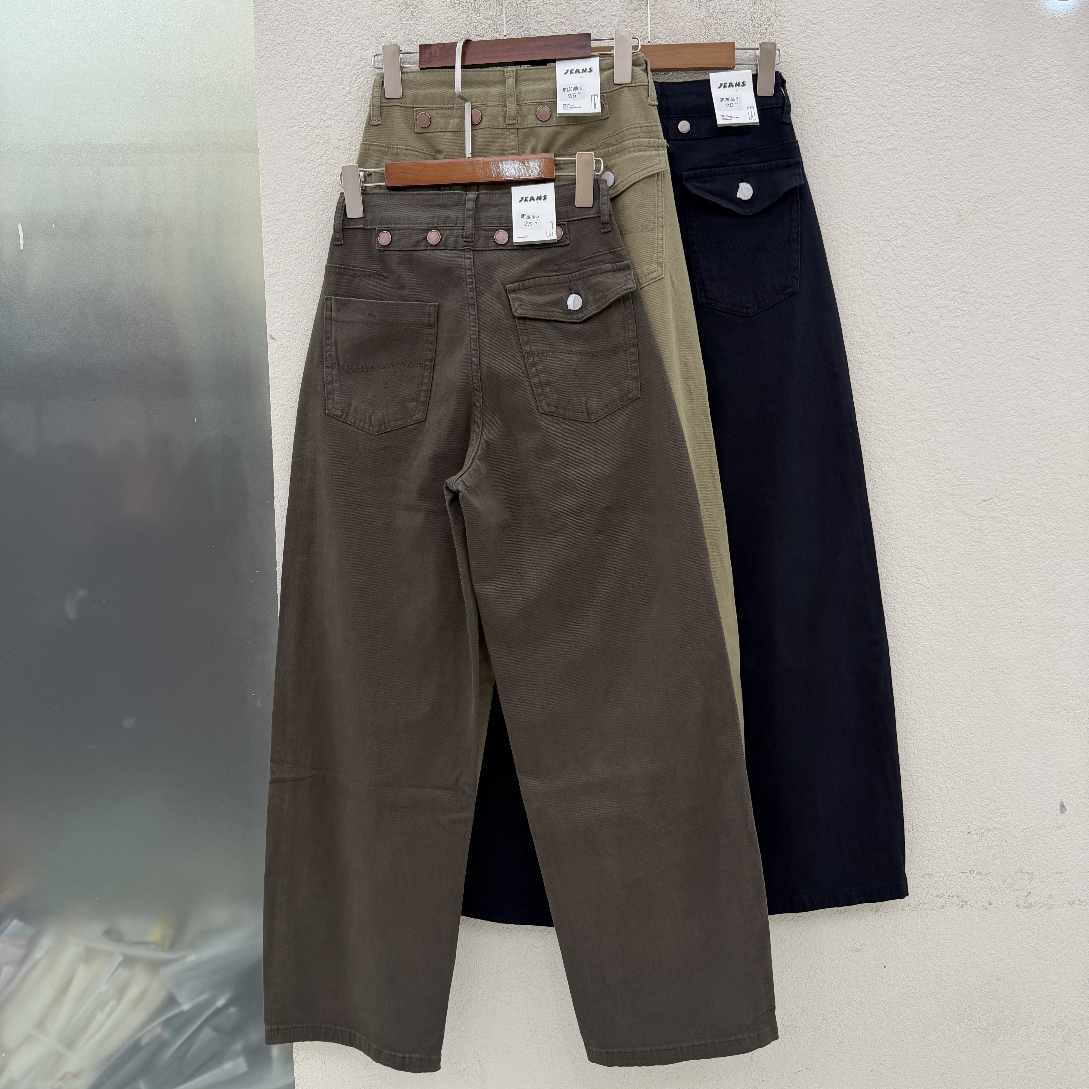 JEANS20108欧货高腰显瘦直筒裤女百搭弯刀阔腿牛仔裤2026秋新款