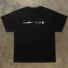 West Sea Pier Short-Sleeve T-Shirt American Style ins High Street Csgo Fun and Creative Loose Pure Cotton Round Neck Top Half-Sleeve