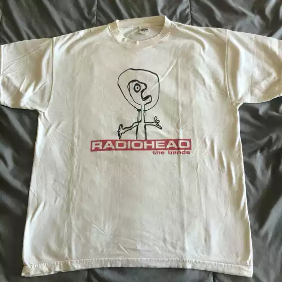 Radiohead the Bends Retro T-Shirt Casual Printed Round Neck Loose Oversize Short-Sleeved T-Shirt