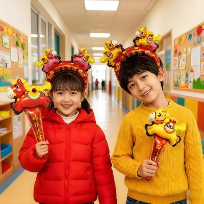 马年新年发箍气球头饰手棒气球