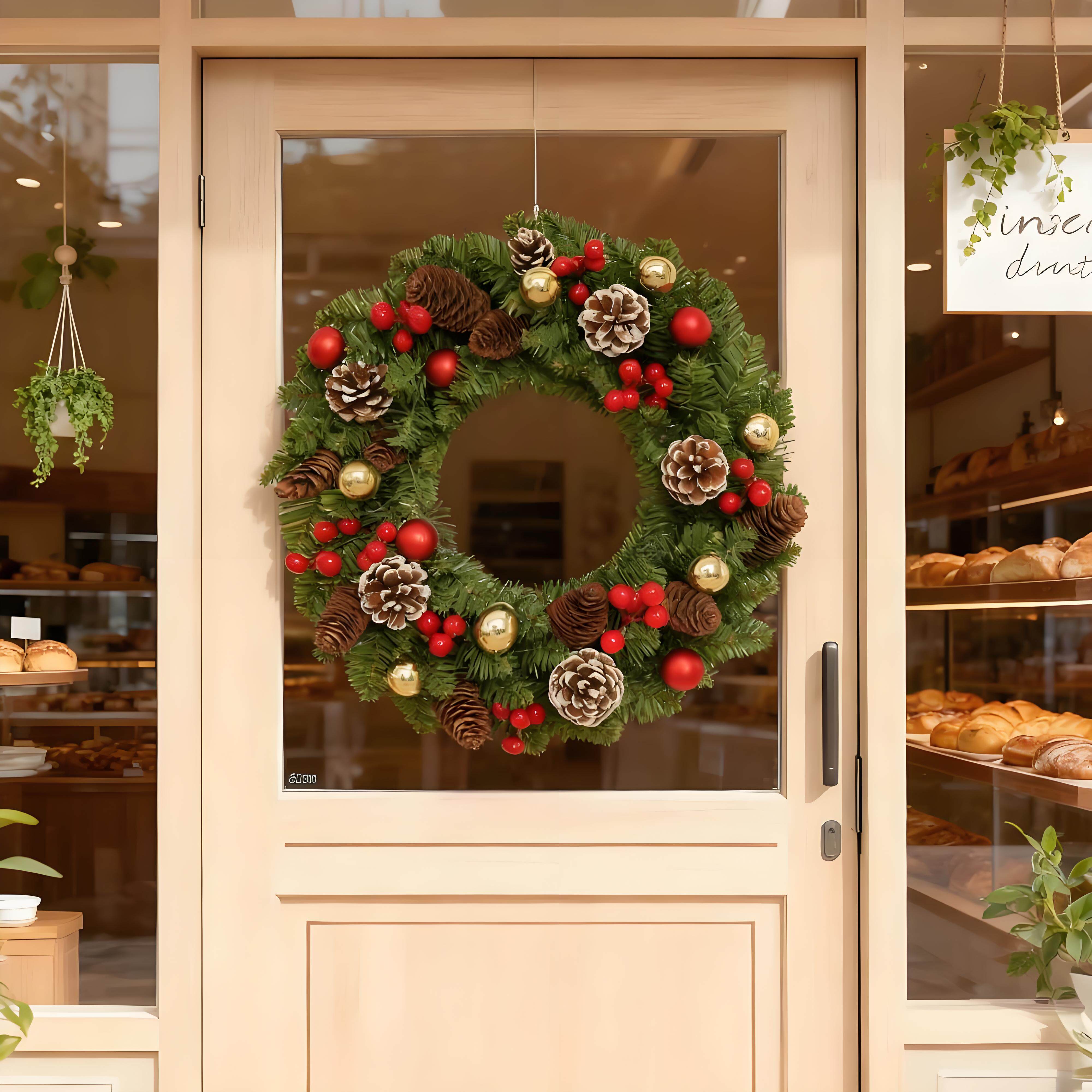 2026松果圣诞花环圣诞藤条门挂