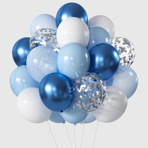 马卡龙蓝色系哑光乳胶气球