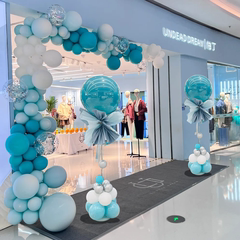 蒂芙尼蓝立柱拱门气球链开业周年店庆活动商场服装店场景布置装饰