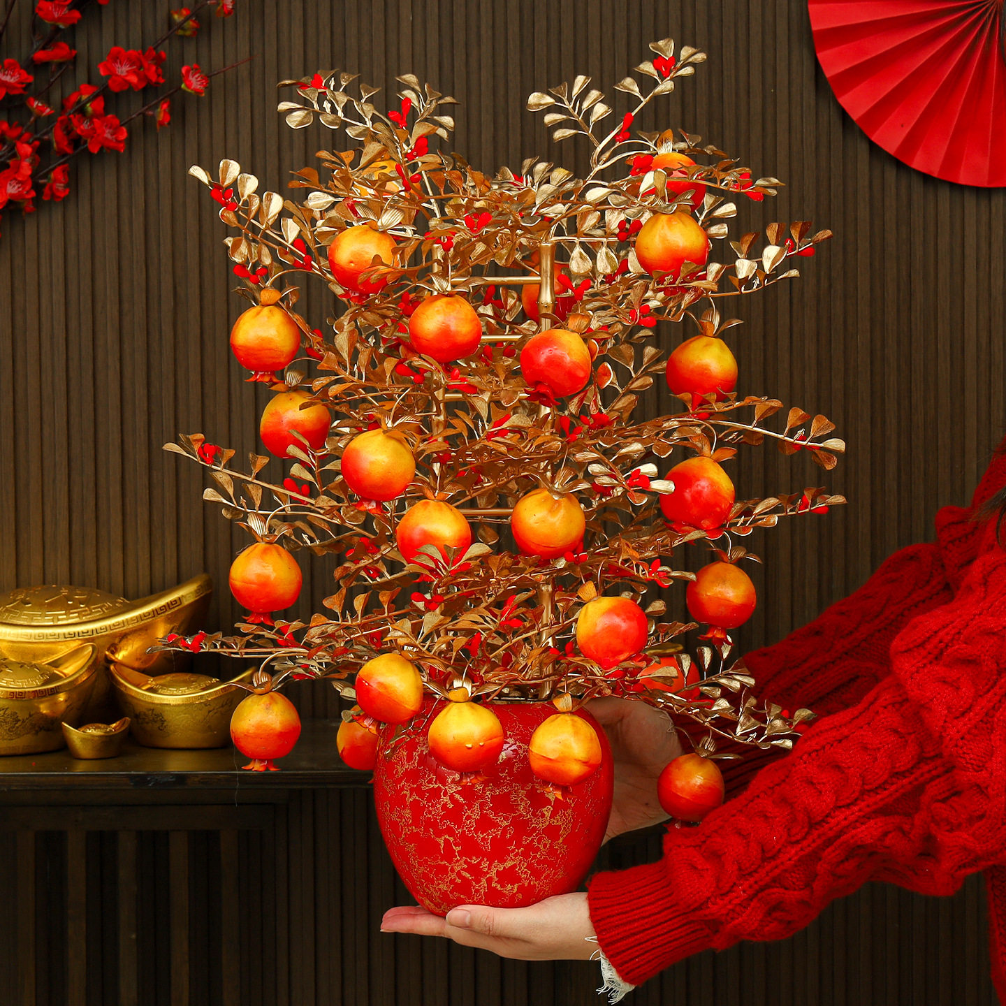2026新年发财果节节高摆件春节氛围布置马年客厅酒店柜台过年装饰,节庆用品/礼品,节日装扮用品,淘宝优惠券,粉丝福利购,淘宝优惠卷