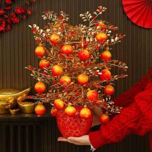 2026新年发财果节节高摆件春节氛围布置马年客厅酒店柜台过年装饰