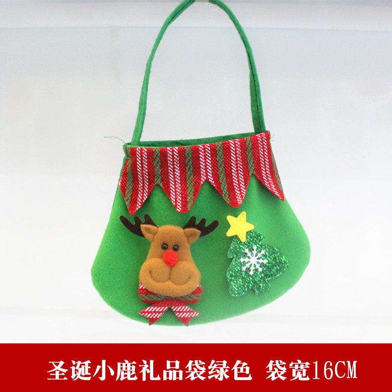 圣诞节装饰用品无纺布老人雪人手提袋小糖果节日礼品礼物袋子