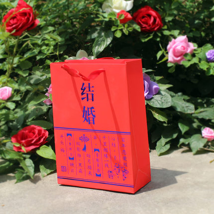 串串喜 婚礼礼品袋 结婚卡通回礼盒 可装烟回礼袋 手提袋5类可选