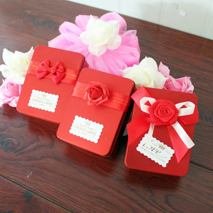 婚庆结婚创意定制喜糖盒子 马口长方形铁糖盒 可装烟 定做需3天