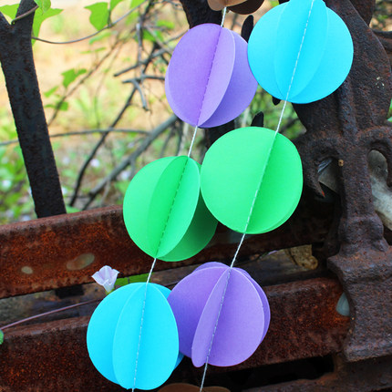 3层立体婚庆树串纸拉花进口卡纸片串生日派对拉花节庆装饰必备