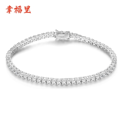 满钻莫桑石仿钻石手链女925纯银网球链轻奢小众高级设计感手饰男