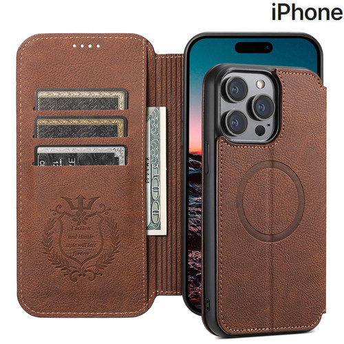 MagSafe磁吸真皮套，苹果手机壳