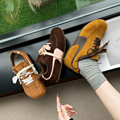 女2025春秋单鞋 新款 运动百搭系带休闲阿甘鞋 复古软底德训鞋 鞋 子