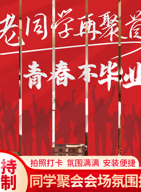 同学聚会条幅挂布同学会同学纪念日活动背景墙置景布置装饰用品
