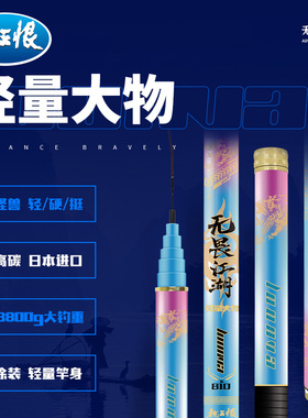 龙王恨无畏江湖轻量大物竿进口40T高碳布鱼竿手杆台钓钓鱼竿