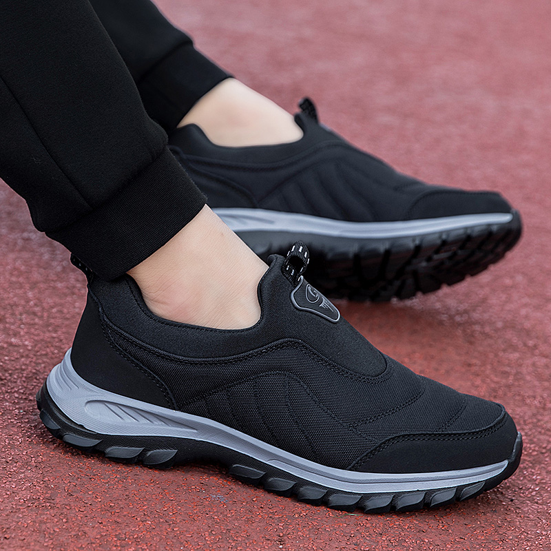 老北京布鞋男春秋爸爸鞋一脚蹬休闲运动鞋轻便减震舒适老年健步鞋