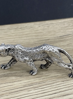 古玩杂项收藏复古铜雕合金金钱豹摆件家居客厅办公室桌面装饰品