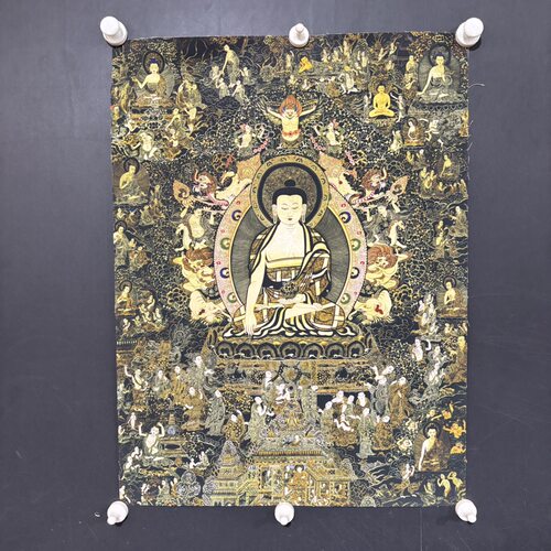 牛皮纸唐卡【释迦牟尼】尺寸:53*71cm 未装裱