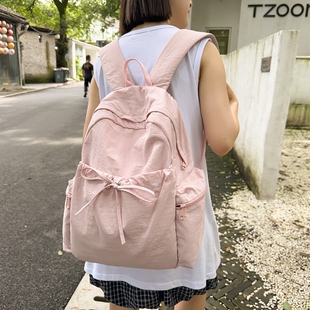 高颜值女清新可爱大容量肩负双肩背包初中高中大学生休闲上课书包