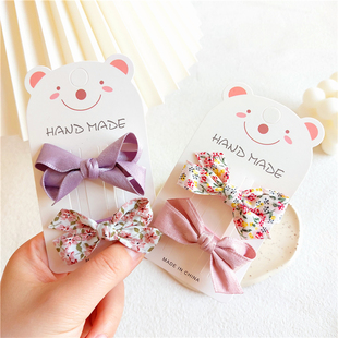 儿童品质头饰出口发饰全包布边夹发卡结婴儿夏季 碎花发夹花色