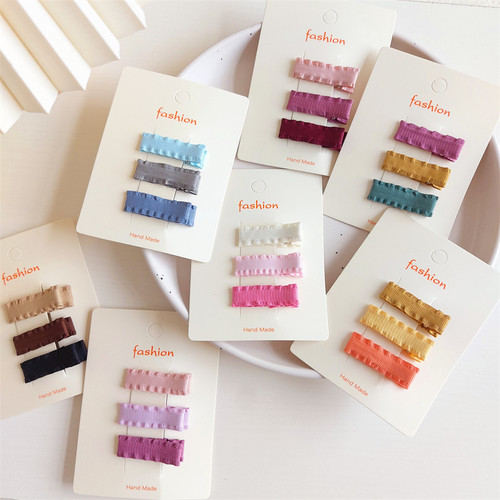 儿童女孩木耳边全包布发夹