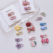 婴幼儿小童汗毛夹女孩发量少卡通胎毛夹子秋冬新款 不伤发花朵头饰