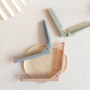儿童宝宝清洁护理顺发梳旅行女孩好用折叠马卡龙色优质塑料折叠梳