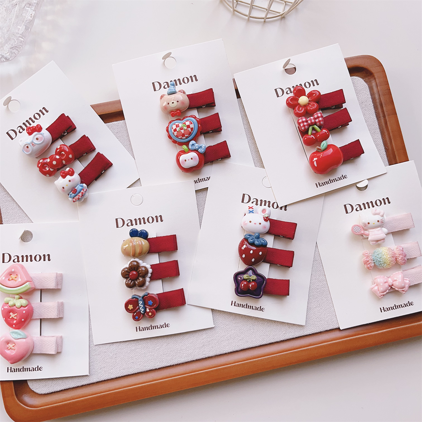 新年红卡通可爱发夹女童刘海夹