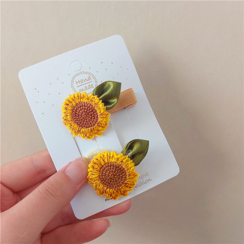 黄色发夹向日葵婉瑜可爱