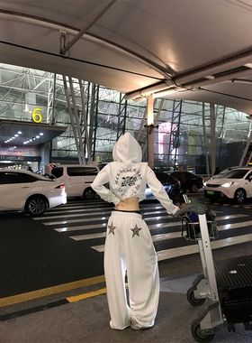 JMJ 美式慵懒基础款抽绳垂感休闲裤男女宽松休闲直筒百搭拖地长裤