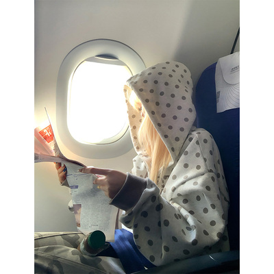 JMJ 自制美式波点字母刺绣连帽卫衣男女春秋宽松休闲百搭开衫帽衫