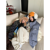 复古刺绣撞色格子立领棉马甲男女宽松休闲无袖 JMJ 2024美式 上衣