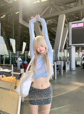 JMJ 美式学院风星星满印短裙女辣妹设计感气质修身显瘦包臀半身裙