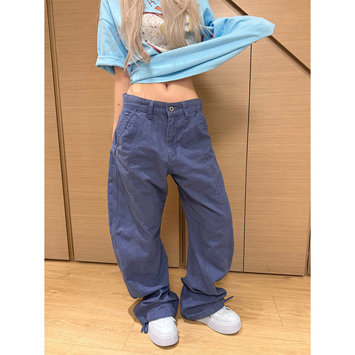 JMJ 美式3D打印百家布印花弯刀工装裤男女宽松休闲百搭直筒长裤