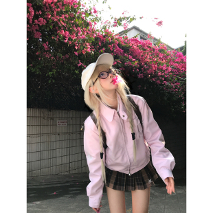 夹克男女春秋宽松休闲百搭潮流外套 复古街头飞行翻领工装 JMJ 美式