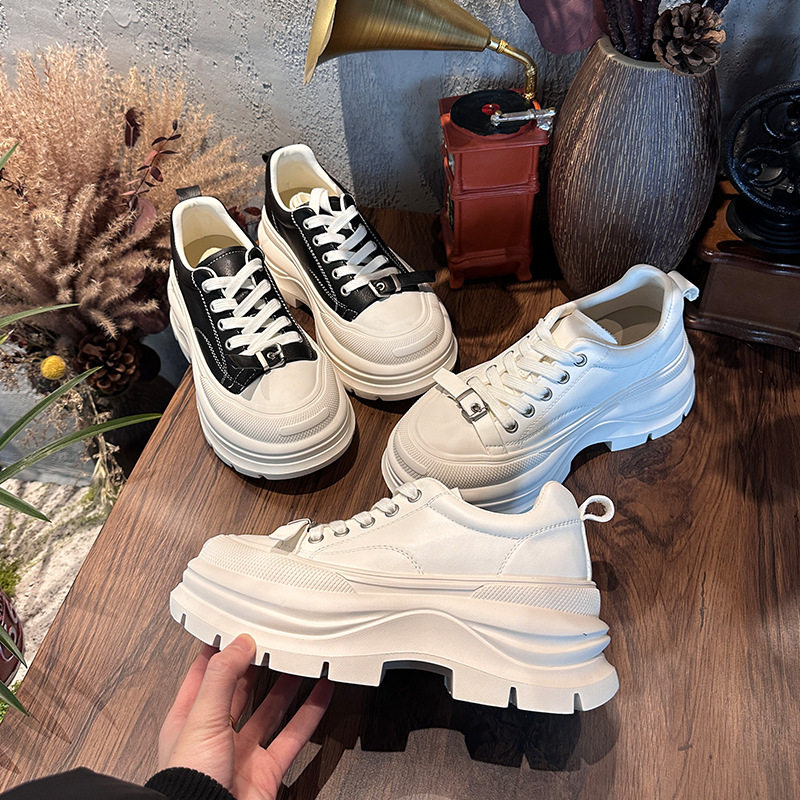 头层牛皮小白鞋女2026春季新款糕厚底百搭休闲运动鞋不累脚女鞋潮,女鞋,时尚休闲鞋,淘宝优惠券,粉丝福利购,淘宝优惠卷