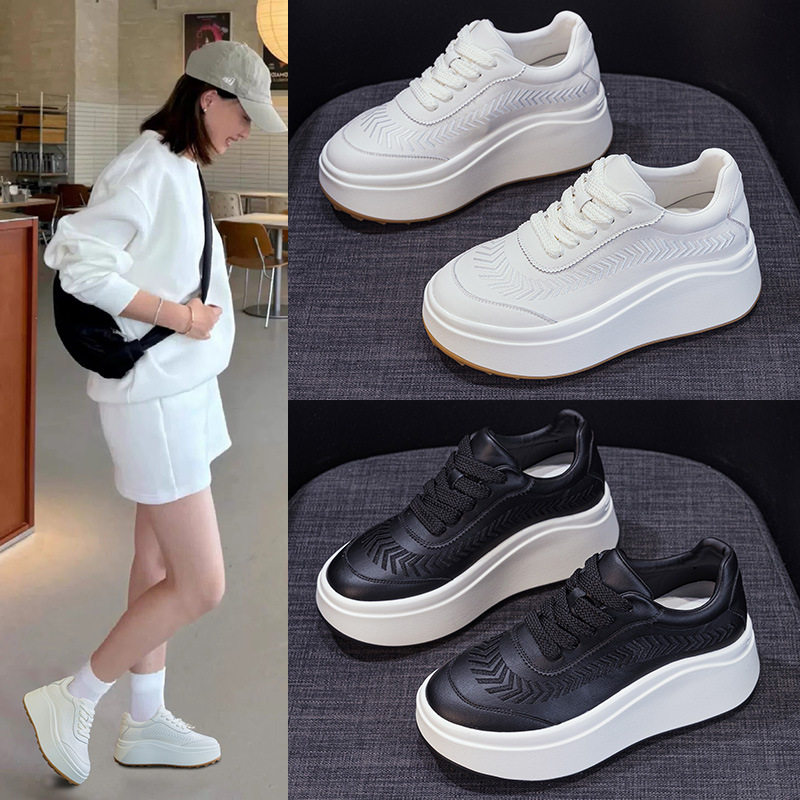 松糕厚底小个子小白鞋2026春季新款内增高休闲鞋刺绣女鞋白色单鞋,女鞋,时尚休闲鞋,淘宝优惠券,粉丝福利购,淘宝优惠卷