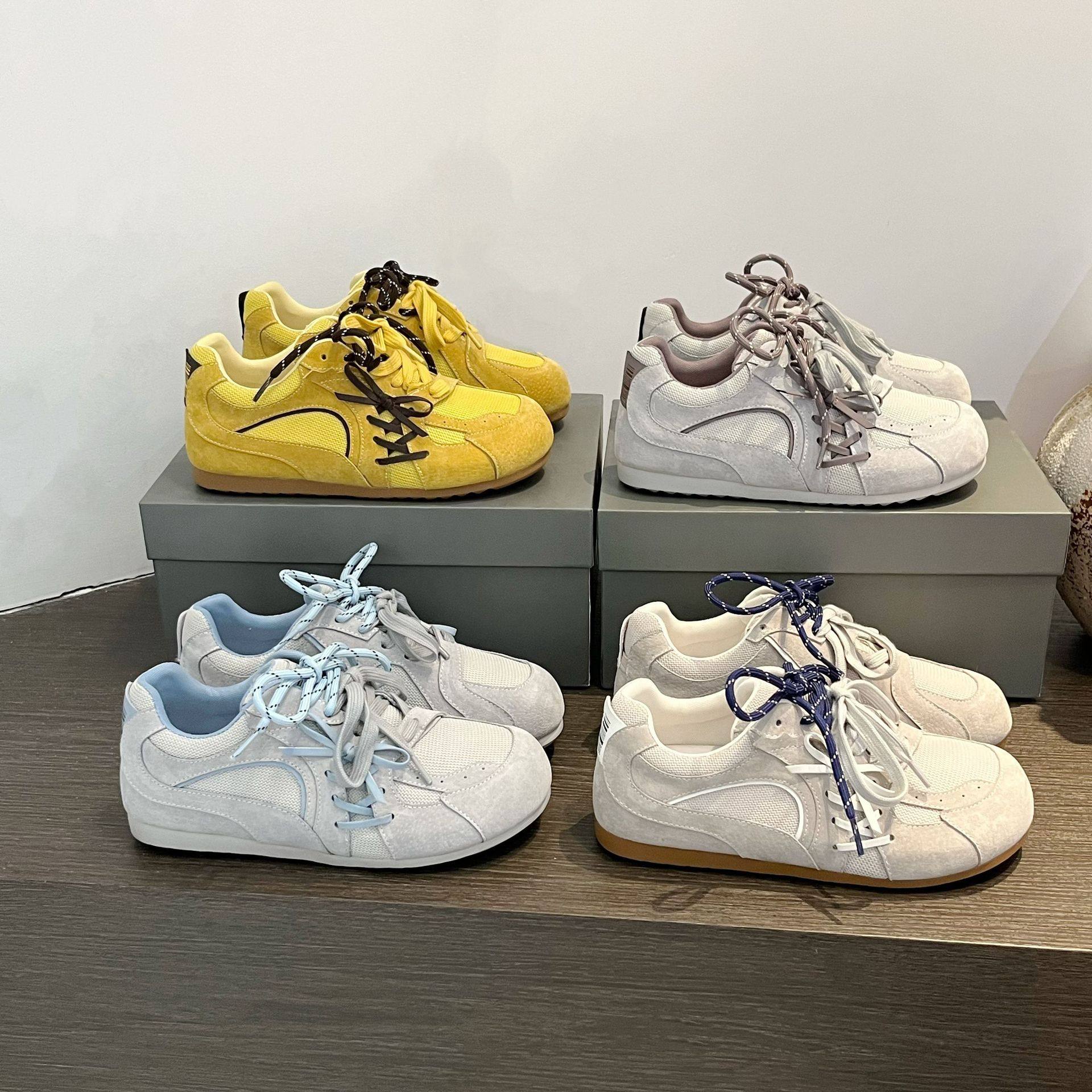 2026复古新款内增高德训鞋女ins潮厚底春日多巴胺拼接休闲运动鞋,女鞋,时尚休闲鞋,淘宝优惠券,粉丝福利购,淘宝优惠卷