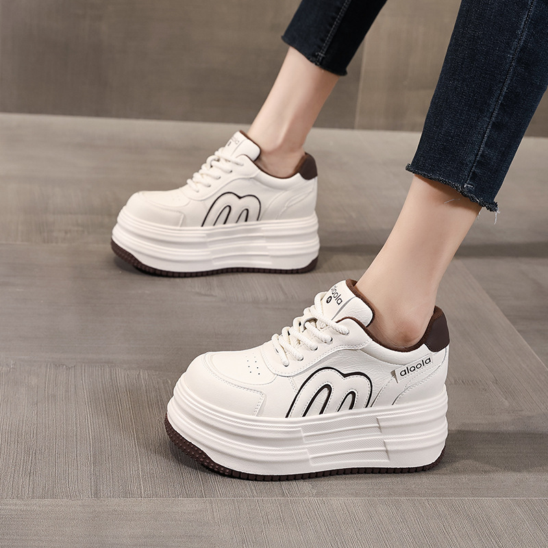 厚底内增高时尚百搭小白鞋女2025秋冬季新款加绒运动休闲鞋板鞋潮