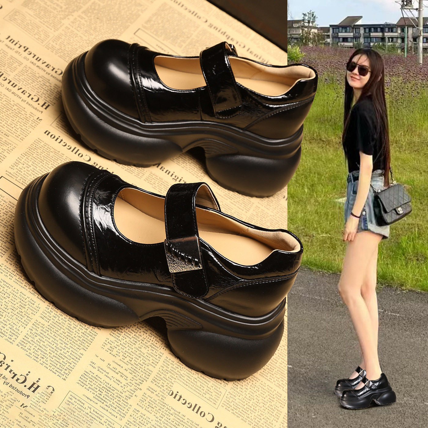 厚底内增高时尚百搭小皮鞋女2026春季新款洛丽塔单鞋乐福鞋轻便潮,女鞋,乐福鞋（豆豆鞋）,淘宝优惠券,粉丝福利购,淘宝优惠卷