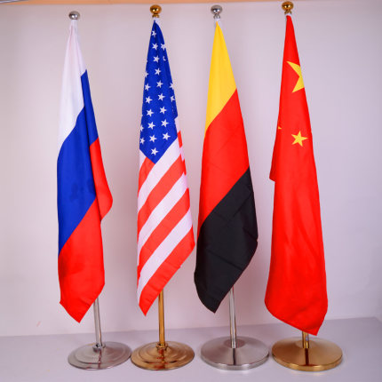 落地旗杆不锈钢伸缩室内党旗国旗办公室摆件立式旗杆底座会议墙装