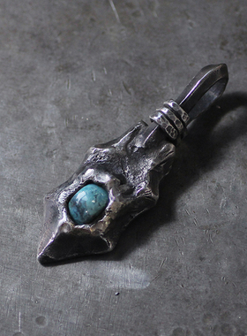 跋折罗VAJRA原创代表作《龙鳞》手工纯银松石吊坠 复古藏传游牧