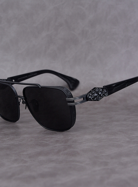 奢华雕花纯钛板材太阳镜大框