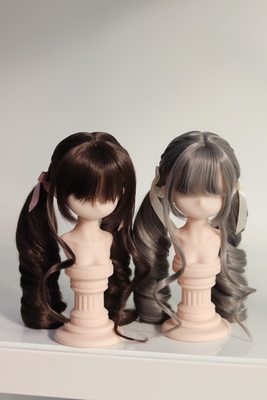 bjd假发女款3分4分6分顺滑高温丝 双马尾 低马尾