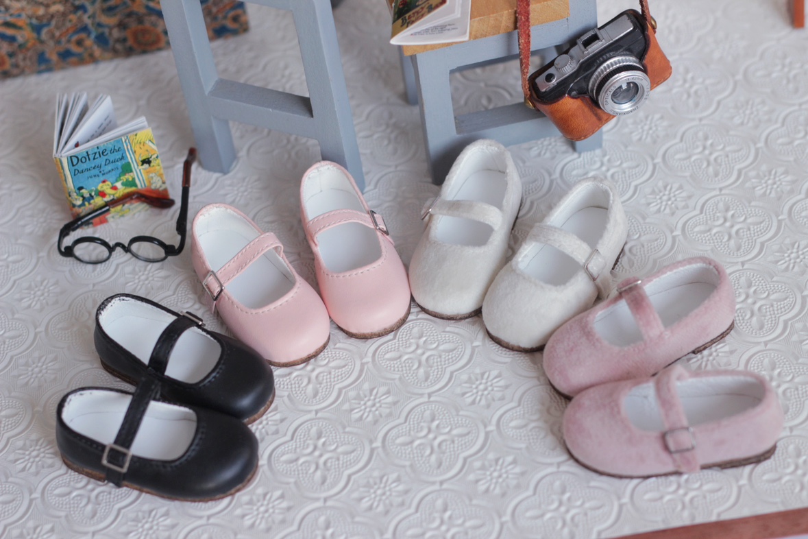 bjd4分.6分娃鞋 绒面 皮面 圆头鞋