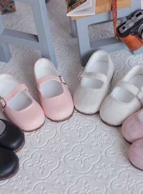 bjd4分.6分娃鞋 绒面 皮面 圆头鞋